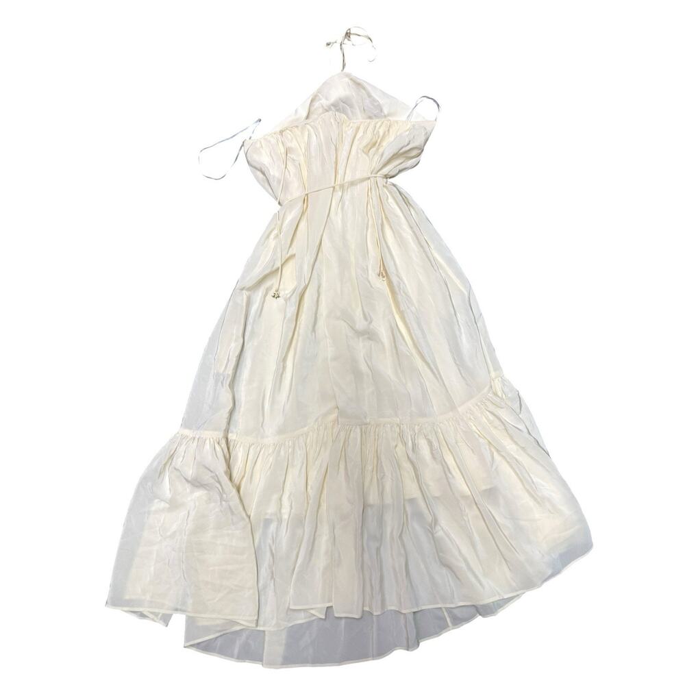 NWT Zimmermann Halter Neck 100% Silk Cream Midi Dress Size 3 US 10 - Picture 5 of 12